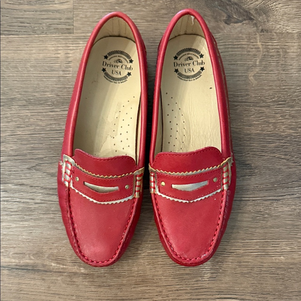 Driver Club USA Scarlet Leather Loafers